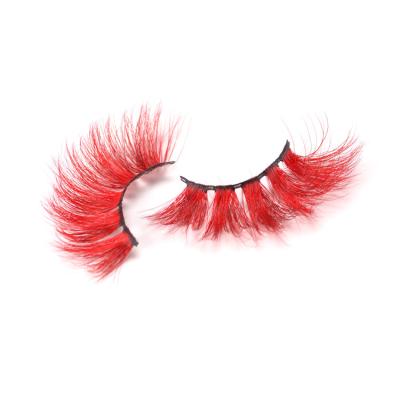 China 3D Layered New Ansta Trend Soft 20mm Strip False Eyelash Colorful Fluffy Private Label 5D Real Mink Eyelashes for sale