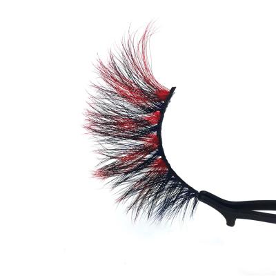 China 3d layered newcomer 2021 full strip lashes private label customized 3d colored mink eyelash strips for sale