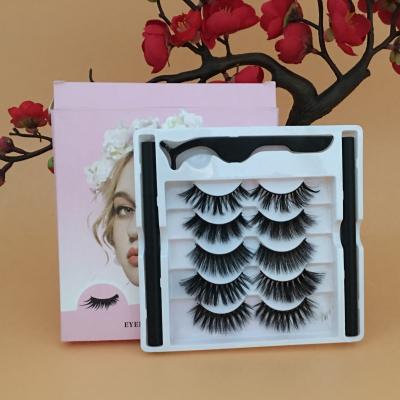 China Magic Long Ansta Faux Mink Eyelash Set 2 Natural Magnetic Eyelash Glue Eyeliner Tool Kit Wholesale Natural False for sale