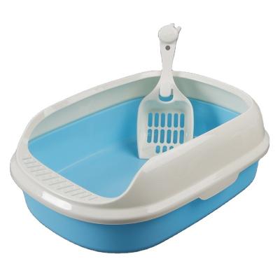 China Large Pet Cat Litter Box Scoop Free Cat Toliet Wholesale Plastic Close Sieving Toilet Training Tray Cat Litter Box For Cat for sale