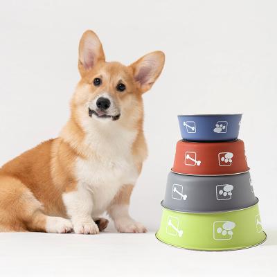 China Viable Factory Wholesale High Quality Colorful Different Size Pet Feeding Stainless Steel Dog Food Bowl for sale