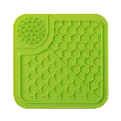 China Amazon Viable Silicone Pet Eating Utensils Suction Cup Licking Pad To Prevent Clogging Food Bowl Slow Dog Licking Pad for sale