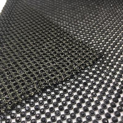 China Flatback 2021 3MM Non Stick Setting Rhinestone Aluminum Mesh Sheet Crystal Rhinestone Trimming For Fabric for sale