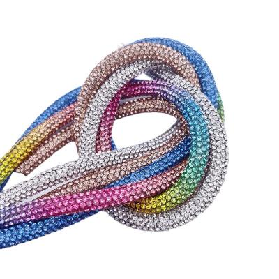 China New Arrival Flatback Crystal Rope Ribbon Diamond Rope Balance Rhinestone Rope For Hoodie for sale