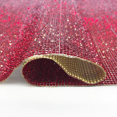 China Multicolor Glass Trim Mesh Crystal Fabric Sheet Ribbon Applique Flatback Hotfix Rhinestone For DIY Dress Jewelry Crafts for sale