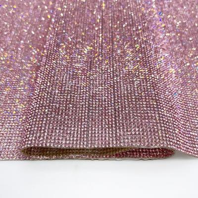 China Self Adhesive Flatback Bling and Hotfix Gem Diamond 24*40 Transfer Crystal Stone Mesh Sheets for sale