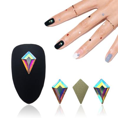 China High Quality Multi Sizes AB Flatback Rhinestone Crystal Glass Nails 3D Decorations for sale