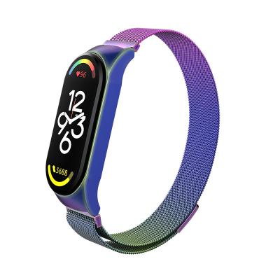 China Luxury Milan Strap Metal Strap Stainless Buckle For Xiaomi Compatible Sports Wristband MI Band 7 With Magnetic Milan Strap Buckle for sale