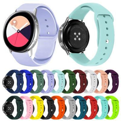 China 20mm 22mm Silicone Watch Bands Quick Release Sport Silicone Strap For Samsung Watch 4 Smart Watch Strap for sale