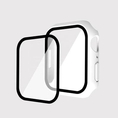 China Cool Popular Overall Screen Protector Tempered Glass Watch Cover with Buttons and Package for Apple Smart Watch 41 Series 7 45MM Watch Case for sale