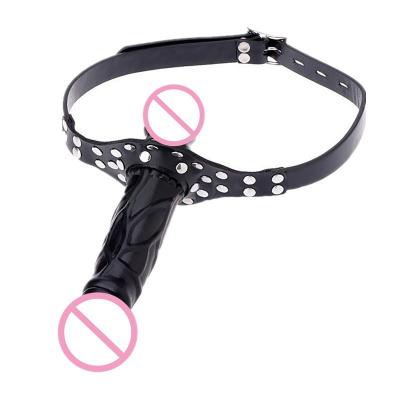 China 3.5cm Diameter Oral Harness Mouth Dildo Toys Mouth Fetish Slave Belt for sale