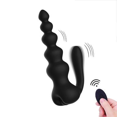 China Remote Control Anal Beads Plug Double Vibration Anal Sex Toys 135g for sale