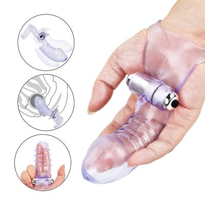 China Soft TPE Dia40mm G Spot Finger Sleeve Adult Sex Vibrators Couple Toys for sale