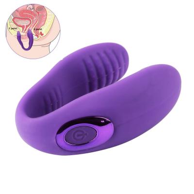 China 10 Frequency U Shaped Couples Vibrator , 18.5cm C Type G Spot Massager for sale