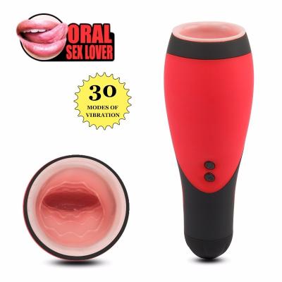 China Silicone Blowjob 30 Speeds Electric Male Masturbator Cup Oral Sex Toys for sale