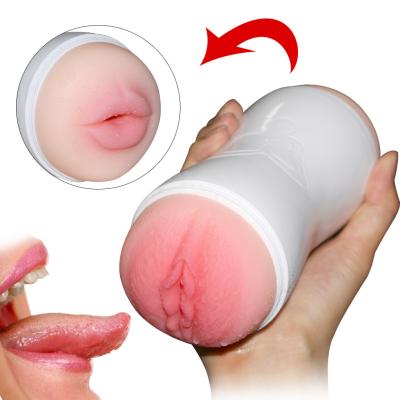 China Masturbator masculino realista oral de Vaginalle de la cabeza del doble de la TPE del ABS en venta