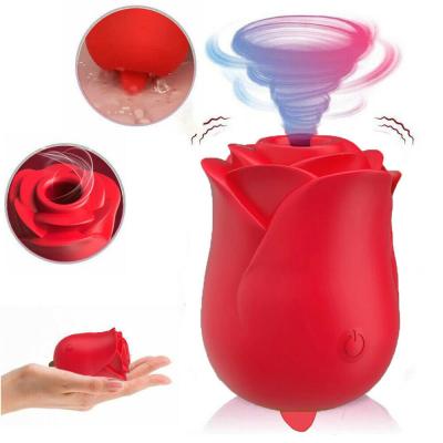 China 6 Speeds Rose Tongue Flicking Toy For Women Nipple And Clit Suckers for sale