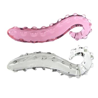 Cina giocattoli lunghi del sesso degli adulti del dildo di vetro dell'ippocampo di rosa di 17.5*3.2cm in vendita