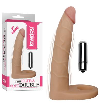 China Strapon Dildo Penis TPE Mens Sex Toys Ring Vibrator TPE Ultra Soft for sale