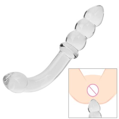 China ROHS Pyrex Glass Anal Sex Toys Artificial Penis Crystal Anal Bead Butt Plug for sale