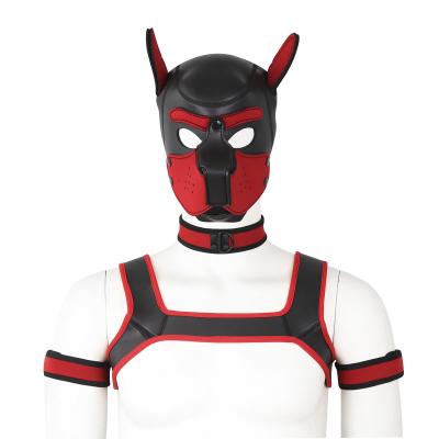 China ROHS Sex Fetish Bondage Puppy Play Dog Hood Mask Neck Collar for sale