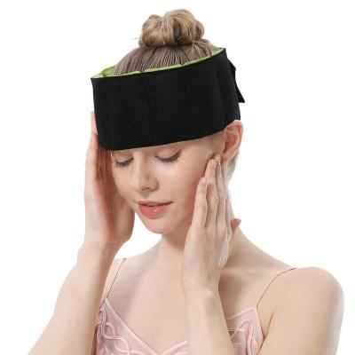 China Black Hot Cold Pain Relief Headache Ice Pack Migraine Cap Therapy Wrap 25.0*3.7 Inches for sale