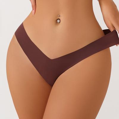 China Everyday Lodanve F171 Women's One-piece Seamless Ice Silk Underwear Briefs Panty Sexy T-back T for sale