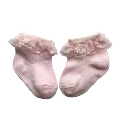 China QUICK DRY China Factory Made Baby White Lace Cotton Socks Newborn Lace Socks for sale