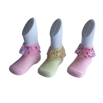 China New Anti-slip Candy Colors Girl Fancy Summer Lace Socks Girl Lace Cotton Socks for sale