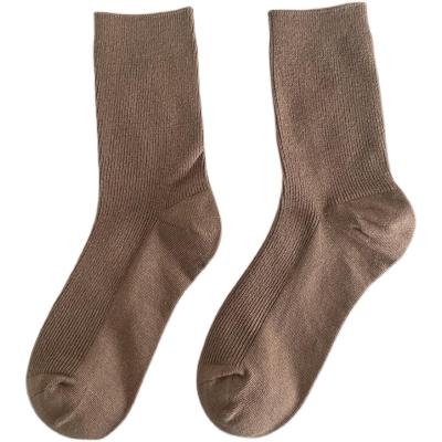 China Good Quality QUICK DRY Adult Socks Milk Tea Color Sheer Crew Socks for sale