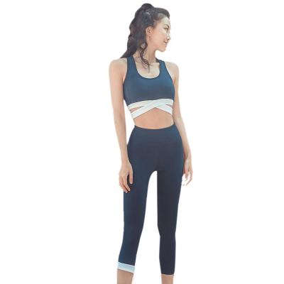 China 2021 New High Waist High Waist Nylon Spandex Sports Women Yoga Clothes Sports Yoga Suit for sale