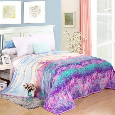 China Disposable 100 Poly Print Wrapping Throw Flannel Blanket for sale