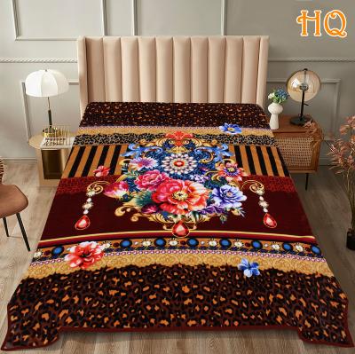 China Wholesale High Quality Anti-static Soft Comfortable Floral Printing Digital Cloud Blanket 5kg 200*240 for sale