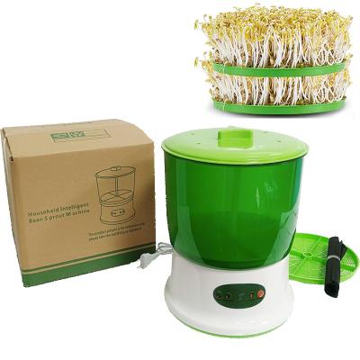 China Suitable for 3~4 Person Automatic Smart Edible Soybean Mung Sprout Making Growing Machine Bean Sprouts Maker 2 Layers Seed Sprouter for Home for sale