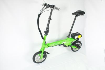 China Elegant Mini Folding Bicycle , 12” Inflated Tyre Green Smart Folding Bike for sale