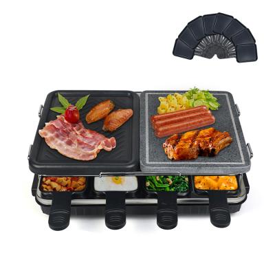 China Easily cleaned 2 in 1 no-stick grill and outdoor cooking stone temperature control electric grill for sale