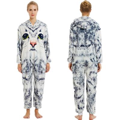 China Anti-pilling one-piece onesie birthday onesie sleepwear for adults jumpsuits women long sleeve Merry Christmas pijamas for sale