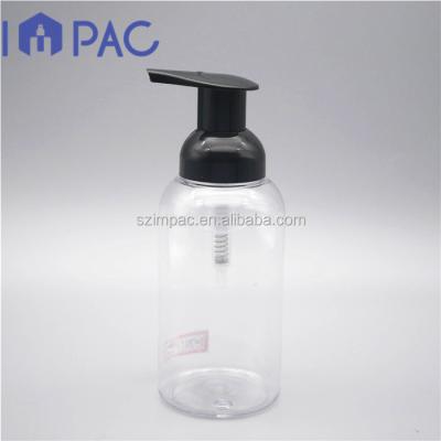 China Wholesale Clear Empty Personal Care PET Foam Bottle With Black Foaming Pump 300ml for sale