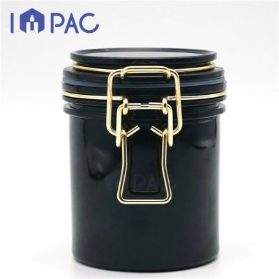 China Personal Care Body Cream 250ml Fancy Black Cylinder Personalized Empty Plastic Container for sale