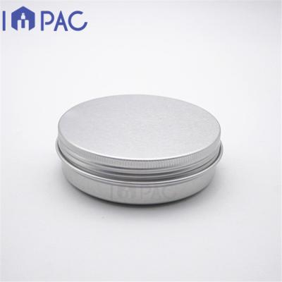 China Cosmetic classic natural flat round metal aluminum 100ml jar for hand cream for sale