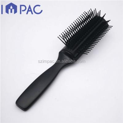 China UNIQUE Classic 7 Row High Quality Black Plastic Hair Brush For Salon Use for sale