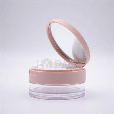 China Skin care cream round matte rose cosmetic loose powder container with mirror for makeup for sale