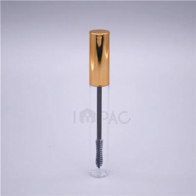 China Custom Lip Gloss Logo Gold Lid Eyelash Extension Tubes Packaging With Mascara Wand for sale