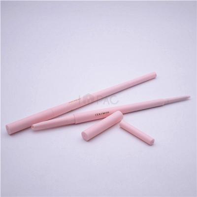 China Lip Gloss Double Sided Matte Pink Long Eyebrow Slim Pencil For Makeup Packaging for sale