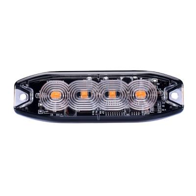 China Aluminum Housing CEE R65/SAE Car Strobe Grill Light Head Led Emergency Strobe Warning Light Ambulance 4leds Grill Light Warning Head for sale