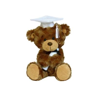 China Custom Gifts / Promotions Plush Graduation Bear with White T-Shirt and Black Hat for sale