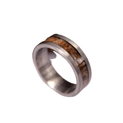 China CLASSIC Sandblasted Tungsten And Antler Inlay Mens 8mm Wedding Band Antler Rings for sale