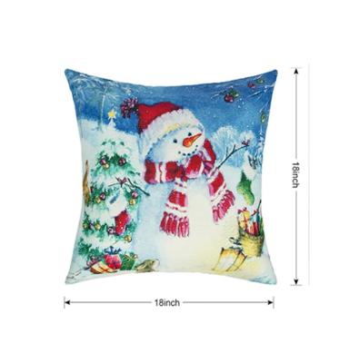 China Mordern set of 4 blue snowman winter pillowcase christmas decorations for home for sale