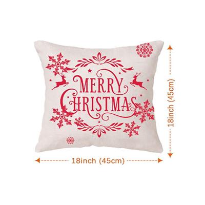 China Mordern 18x18 Inches Red And Beige Snowflake Cotton Throw Pillow Case With Hidden Zipper for sale