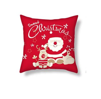 China Customizable Red Mordern Santa Claus Printed Cotton Pillow Set of 4 for sale